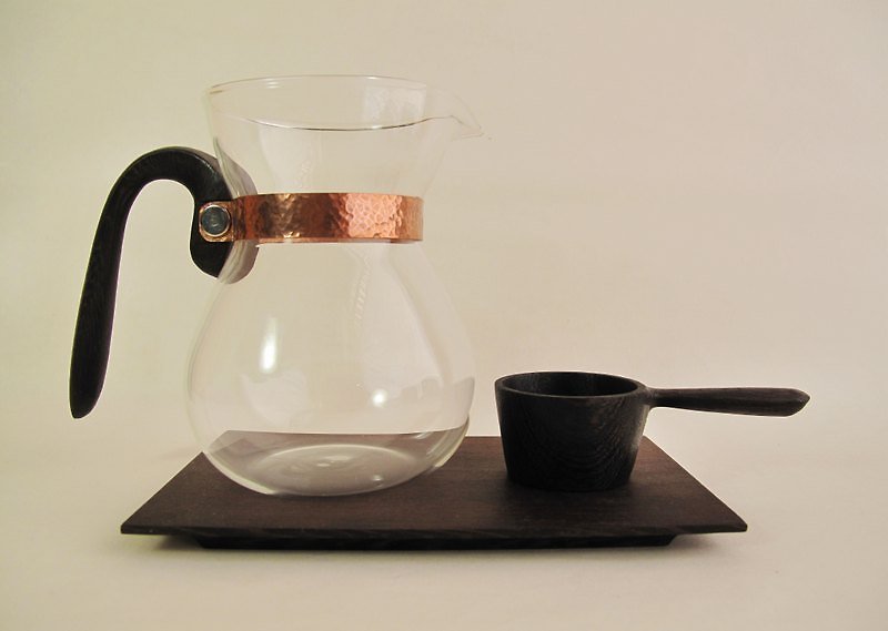 露‧La Rosee 木質手感咖啡壺組-經典收藏版-鐵刀木組--預購款 - 咖啡壺/咖啡器具 - 木頭 黑色