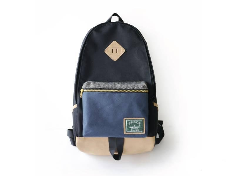 木のデザイン木っ端歩兵豚の鼻のバックパック17インチのノートパソコンのメザニン黒青セクションにマッチします - リュック・バックパック - その他の素材 ブラック