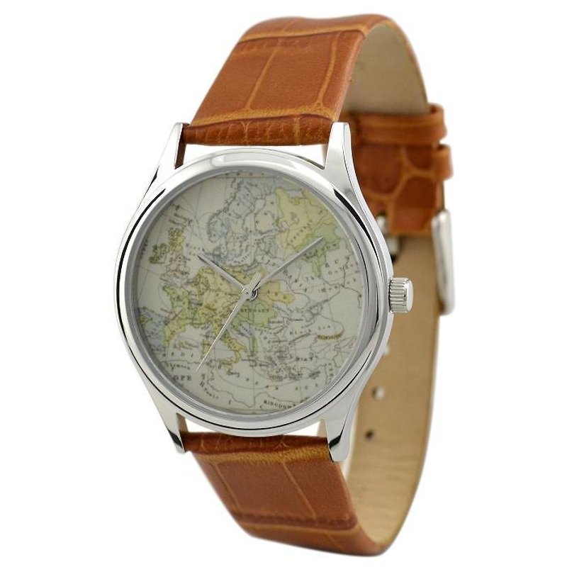 Vintage Map Watch (Europe) in Silver - Other - Other Metals Green
