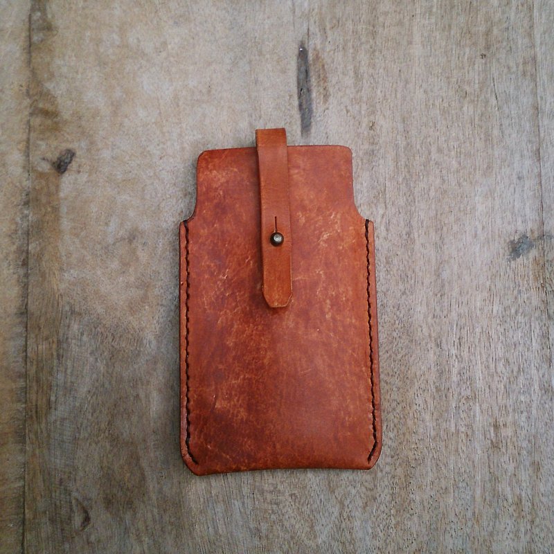 Skarn Shika // Hand tanning composition _ Italian vegetable tanned leather _iPHONE 6 mobile phone sets (out of print) - Phone Cases - Genuine Leather Brown