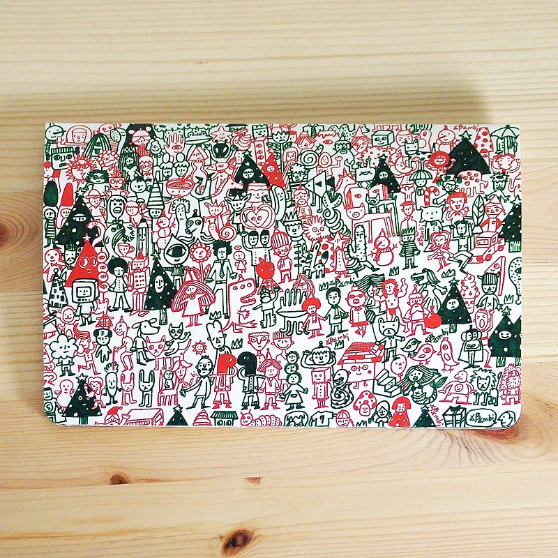 燙金聖誕卡片 紅配綠聖誕節 - 心意卡/卡片 - 紙 紅色
