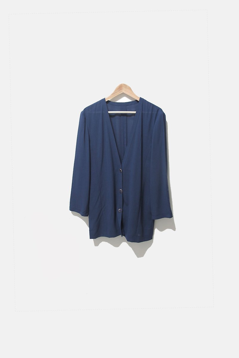 【Wahr】湛藍罩衫外套 - 女大衣/外套 - 其他材質 藍色