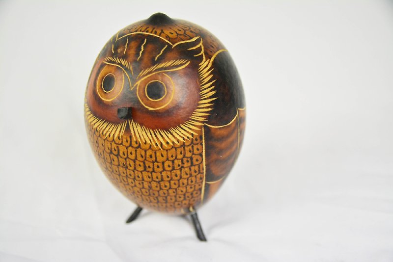 Gourd owl _ big _ fair trade - Items for Display - Plants & Flowers Gold