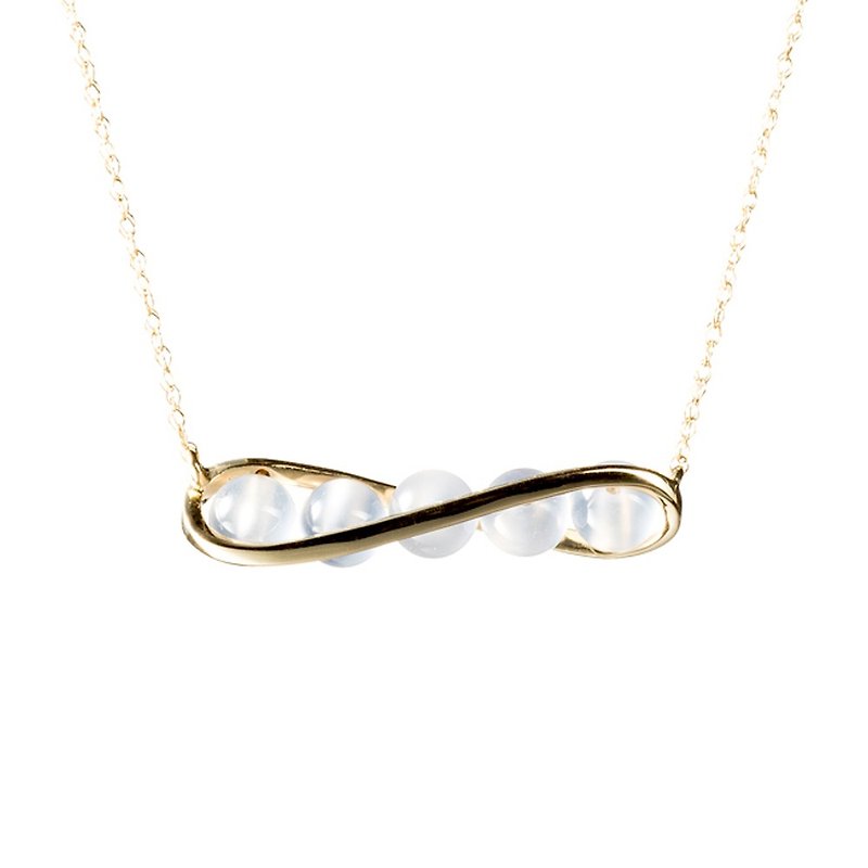 White Moonstone Necklace, Rainbow Moonstone Gold Bar Necklace, Horizontal Chain - Collar Necklaces - Precious Metals White