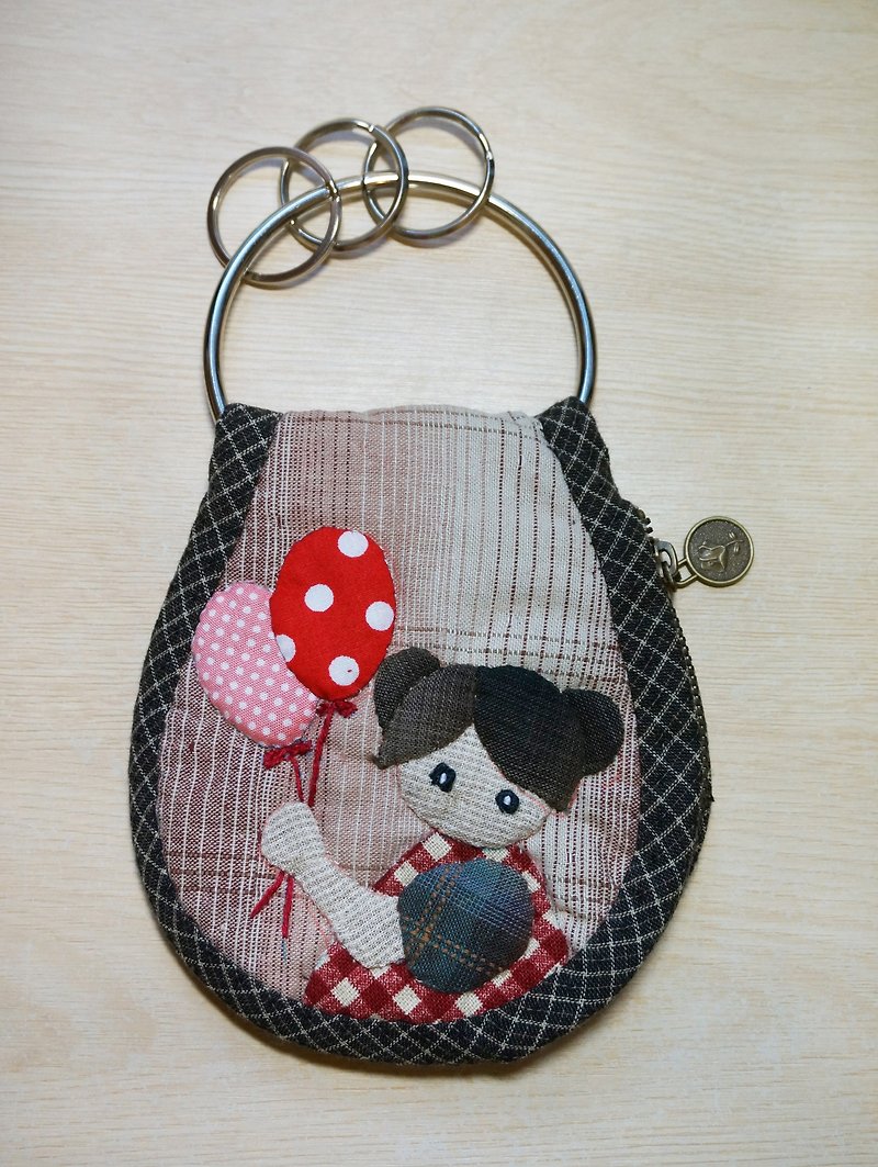 Department of Forestry girl key bag / keychain / change purse - Keychains - Other Materials Pink