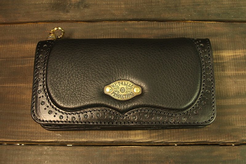 [METALIZE] MT-008 bronze black leather long clip - Wallets - Genuine Leather 