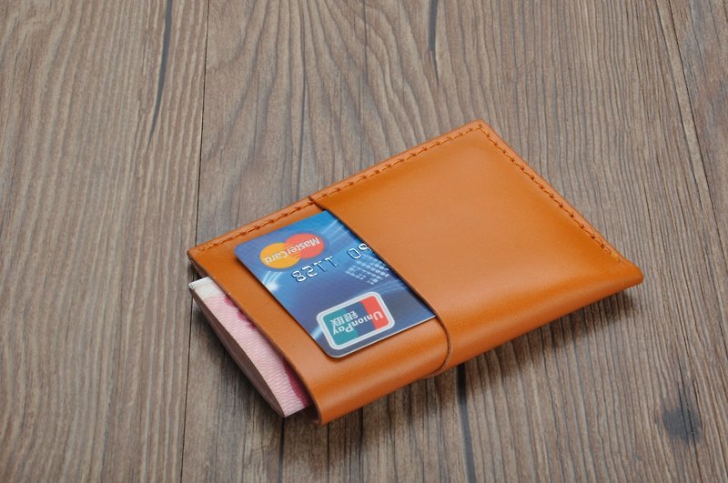 Handmade European and American card holders, Youyou card, credit card coin purse, placket card protective cover, free custom English name - Wallets - Genuine Leather 