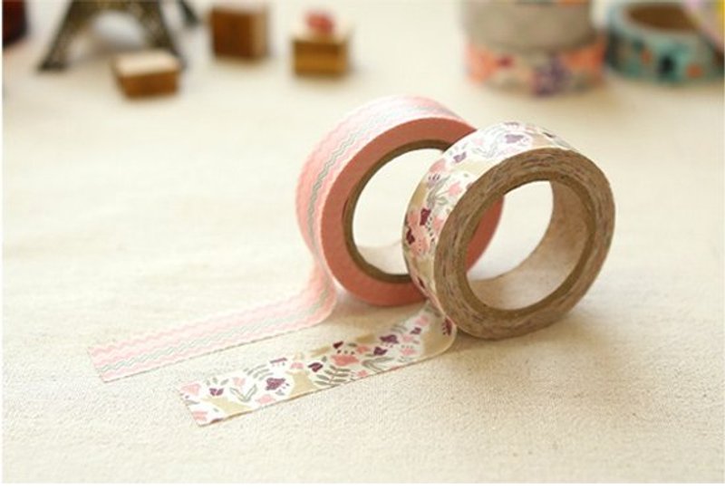 Dailylike and paper tape (2 into) 37-botanic gardern, E2D54548 - มาสกิ้งเทป - กระดาษ สึชมพู