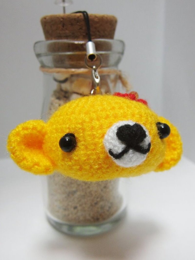 【This age ❤ Tabby Cat】~Cute little bear head. Charm - พวงกุญแจ - วัสดุอื่นๆ สีเหลือง