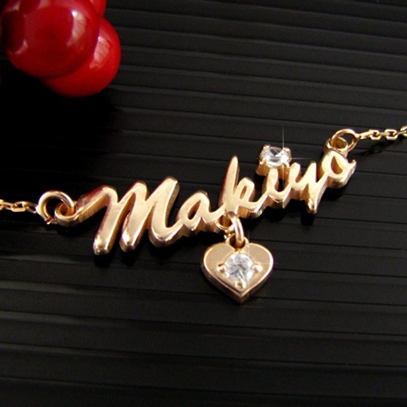 Customized. 925 sterling silver jewelry HA00002-hanging version name necklace (hanging diamond pattern version) - สร้อยติดคอ - โลหะ 