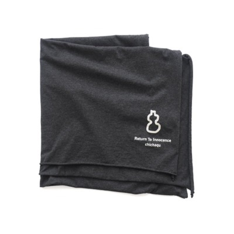 Explications original charcoal gray cotton scarves - ผ้าพันคอ - ผ้าฝ้าย/ผ้าลินิน สีเทา