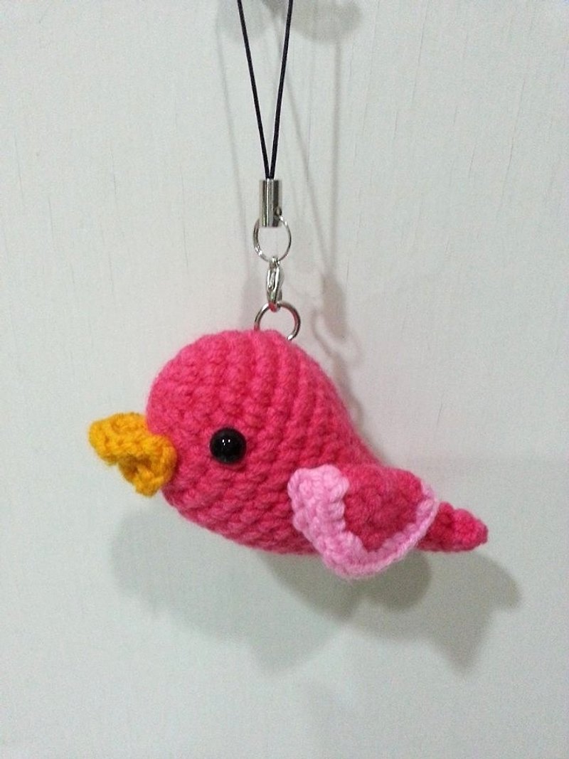 【Knitting】傳幸鳥-杏鳥 - 吊飾 - 其他材質 粉紅色