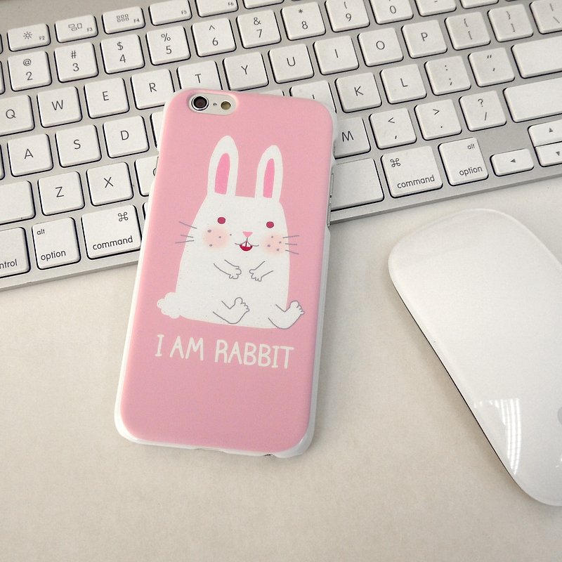 香港原創設計  (粉紅色)我是兔兔圖案 iPhone X,  iPhone 8,  iPhone 8 Plus,  iPhone 7, iPhone 7 Plus, iphone 6/6S , iphone 6/6S PLUS, Samsung Galaxy Note 7 透明手機殼 - 手機殼/手機套 - 塑膠 粉紅色