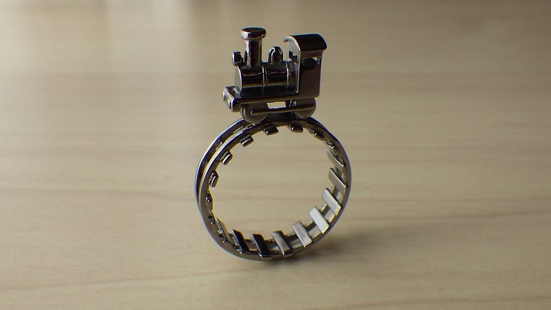 Steam Locomotive Ring - General Rings - Other Metals Black