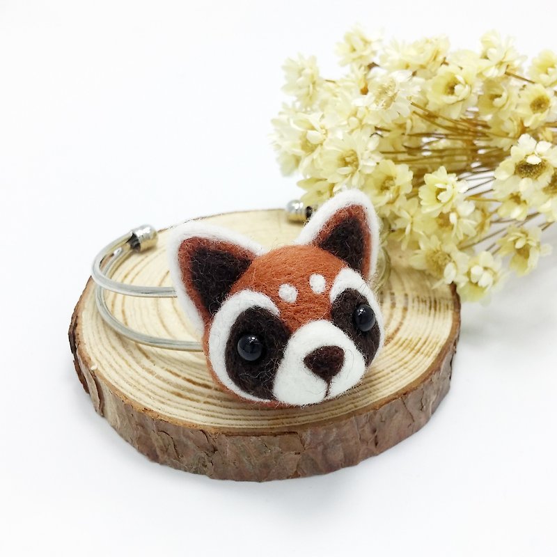 Red Panda   Wool felt, Handmade, Accessories, Wildlife Series - Bracelets - Wool 