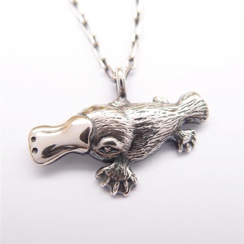 Platypus---925 sterling silver necklace - สร้อยคอ - โลหะ 