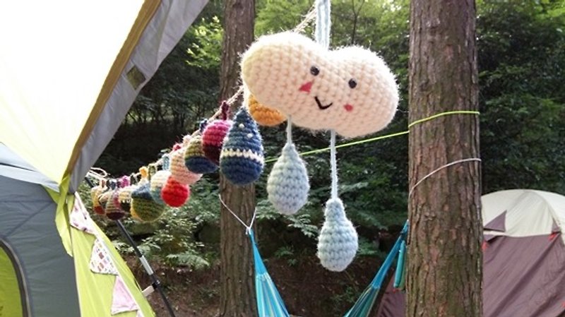 Camping yarn ball wall decoration camping layout sunny day doll white clouds - Wall Décor - Other Materials Multicolor