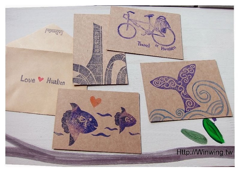 travel. Love. Hualien (Winwing Handmade Postcard Set) - Cards & Postcards - Paper 