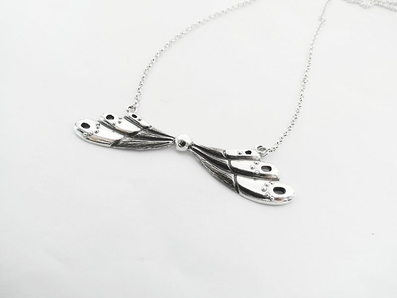Wings of freedom (925 sterling silver necklace) - Cpercent handmade jewelry - Necklaces - Sterling Silver Silver