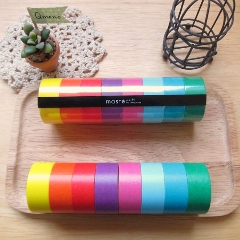 maste Masking Tape and paper tape Basic brightly colored bright color [plain 8 volume group (MST-MKT03-A)] - Washi Tape - Paper Multicolor