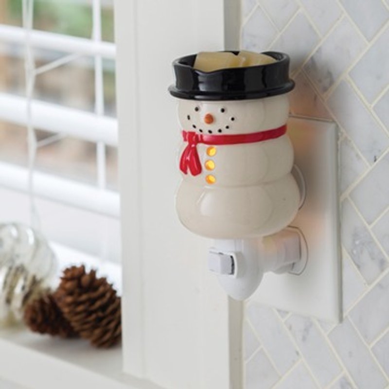 Snowman Pluggable Fragrance Warmer - เทียน/เชิงเทียน - วัสดุอื่นๆ ขาว