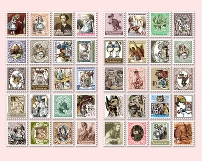 Dessin x 7321 Design- Alice mini stamp sticker set, 7321-65140 - Stickers - Paper Multicolor