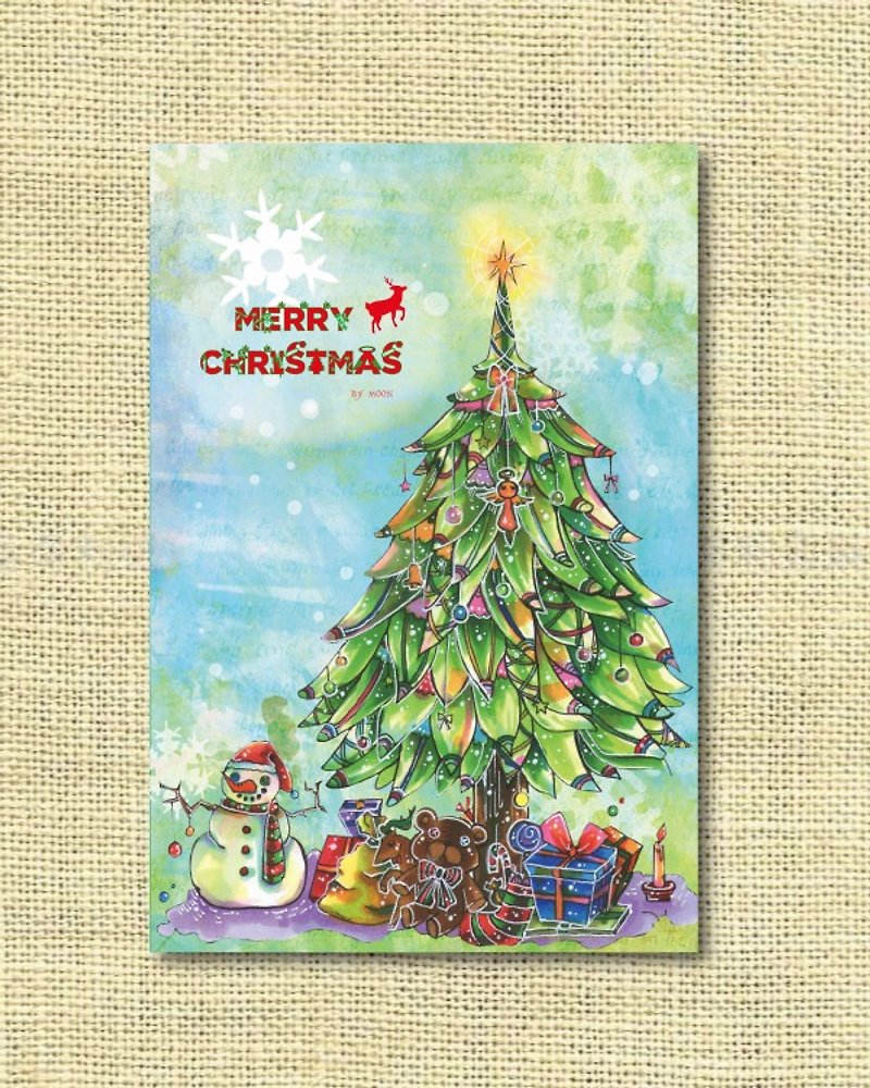 [クリスマス限定]美しいクリスマスツリーツリーメリークリスマス！クリスマスカード - カード・はがき - 紙 グリーン