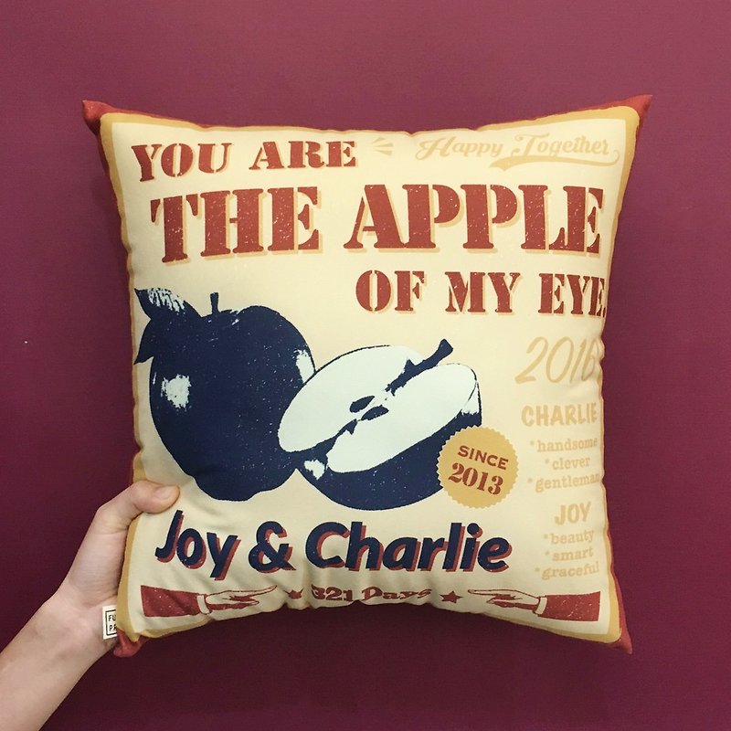 【Fun Print】 customize "You are the Apple of my eye" Pillow - หมอน - วัสดุอื่นๆ 