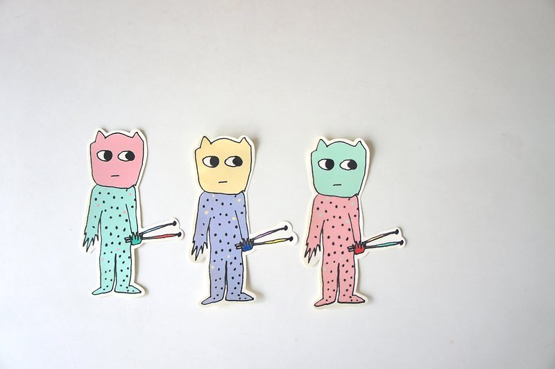 Little Rabbit Drumsticks Sticker Set Contains Four Stickers - สติกเกอร์ - กระดาษ สึชมพู