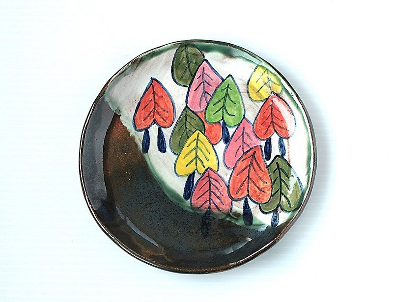 Enamels dish (forest) - Small Plates & Saucers - Porcelain Multicolor