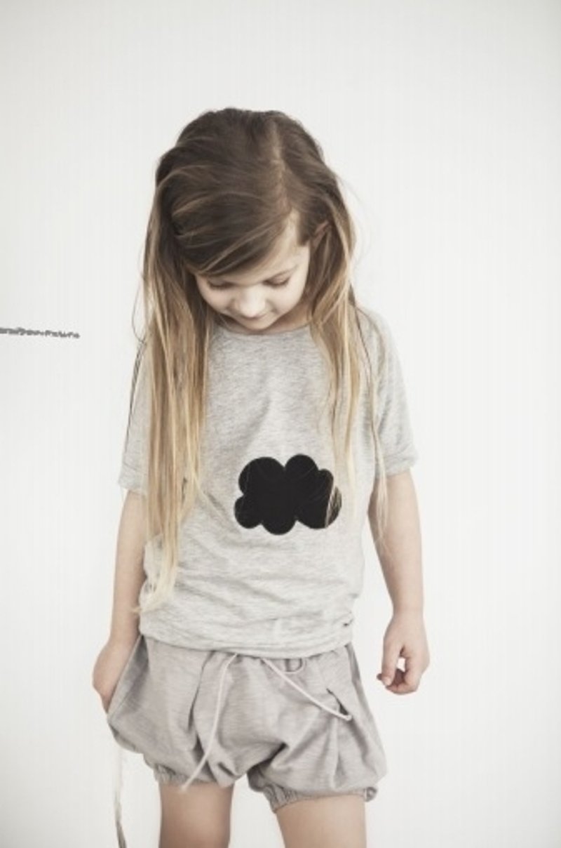 2014 spring and summer kids on the moon Tops Limited clouds (clouds of black / pink clouds / gray clouds) - อื่นๆ - ผ้าฝ้าย/ผ้าลินิน สีเทา