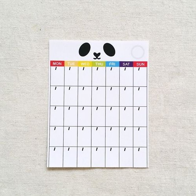 1212玩樂設計 月曆 貼紙 - 貓熊先生 - 月曆/年曆/日曆 - 紙 白色