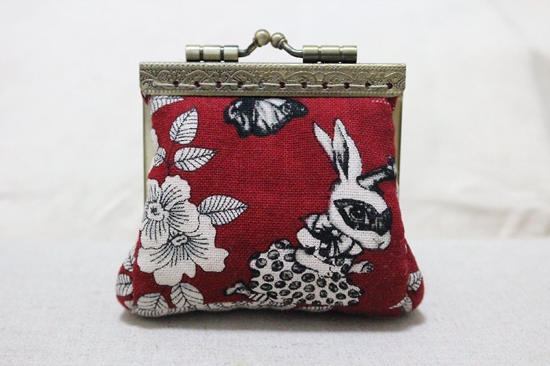 魔法兔子口金包 - 零錢包/小錢包 - 其他材質 紅色