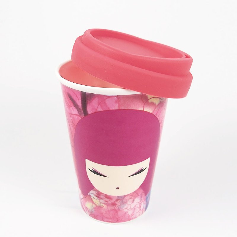 Kimmidoll and Fu doll Yuka cold drink cup - Mugs - Pottery Multicolor