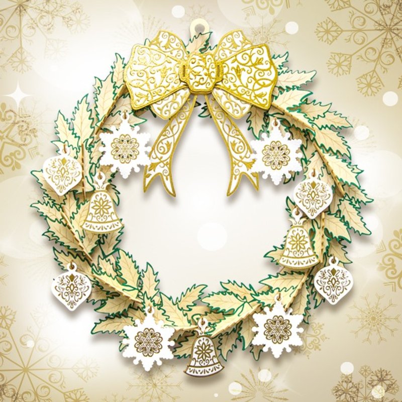 溫馨聖誕門上花環木拼圖(大) - 擺飾/家飾品 - 木頭 