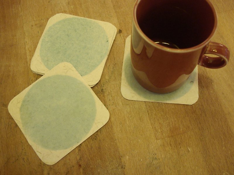 Spring paper coaster-pink blue circles - Coasters - Paper 