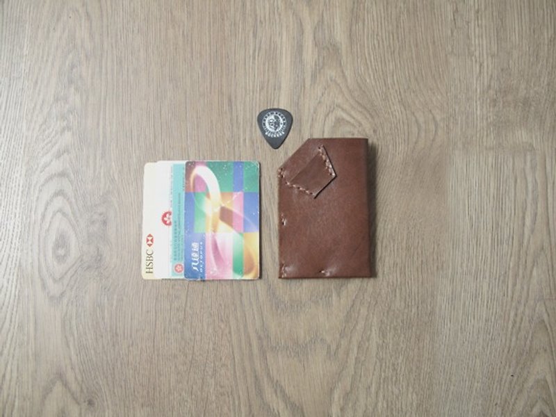 悠遊卡 車牌 證件 信用卡 PICK - 簡約分類間格 皮革卡套(多色) - 證件套/識別證套 - 真皮 咖啡色