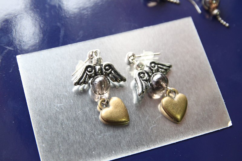Brown jelly bead earrings - Earrings & Clip-ons - Other Metals Brown