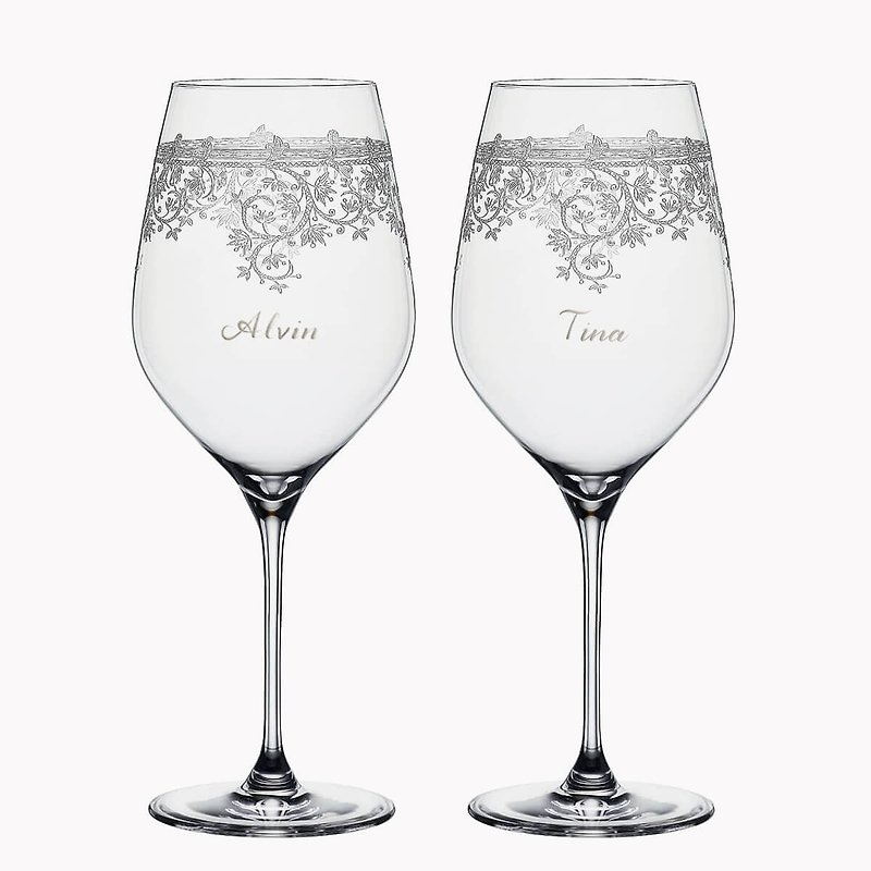 (Pair price) 810cc [Spiegelau Wedding] German Retro Art Platinum Crystal Bordeaux Cups - แก้วไวน์ - แก้ว สีใส