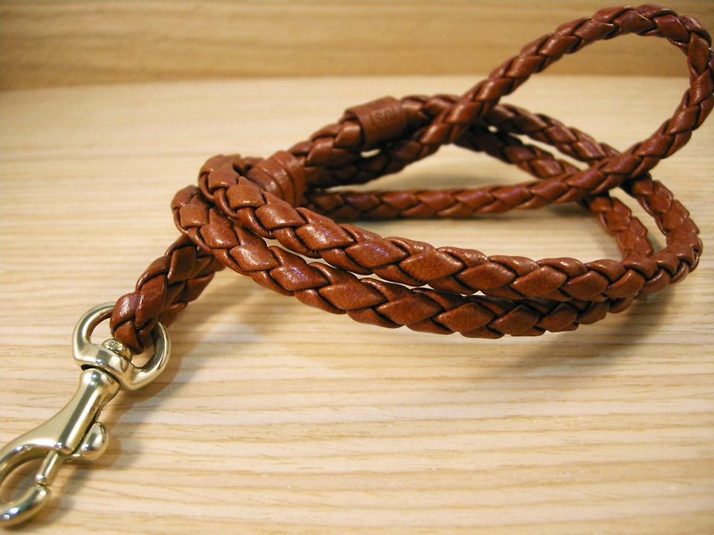 isni [ Braided Leather Rope]saddle-brown design multipurpose braided rope - ID & Badge Holders - Genuine Leather Gold