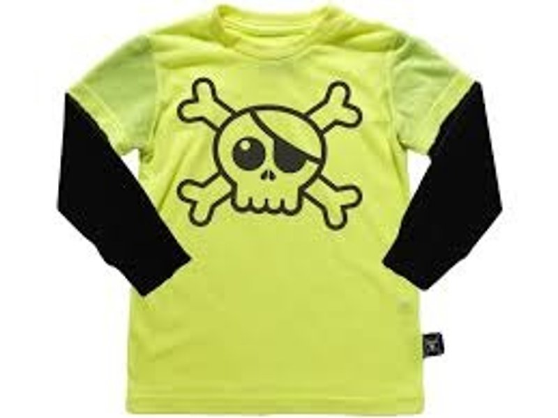 2014秋冬 NUNUNU Big skull 拼袖棉T-shirt(中大童) - 其他 - 棉．麻 黃色