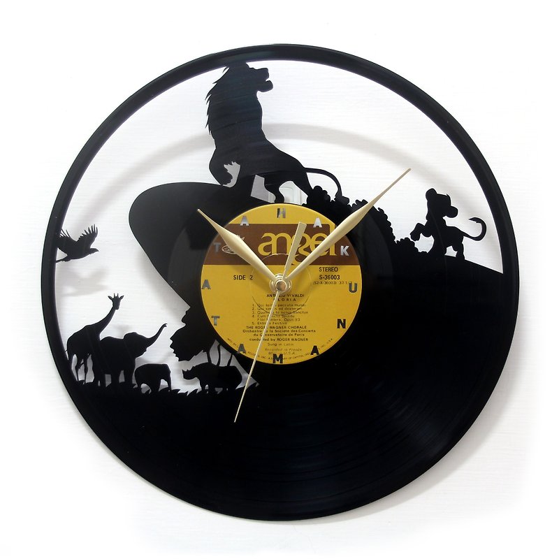 Lion king vinyl clock - นาฬิกา - วัสดุอื่นๆ สีดำ