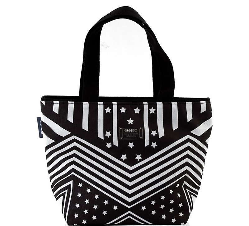 COPLAY small  tote bag-stars (Black) - กระเป๋าแมสเซนเจอร์ - วัสดุกันนำ้ สีดำ