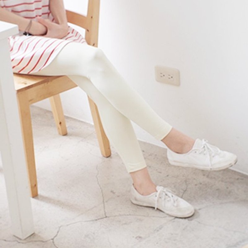 Leggings pale yellow goose internal elastic - Women's Pants - Other Materials White