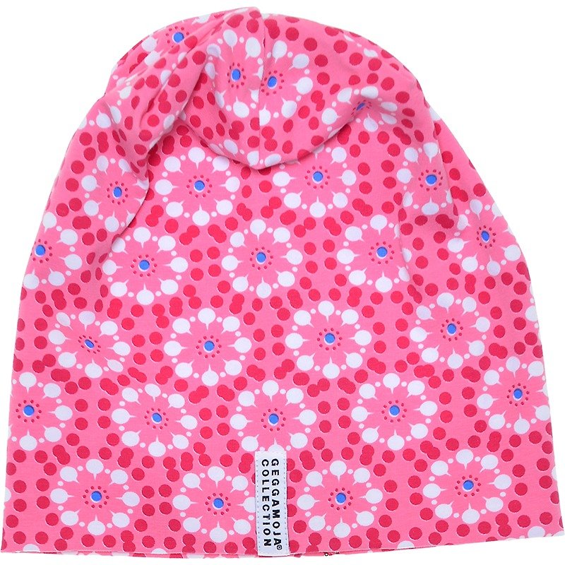 【北歐童裝】瑞典有機棉兒童帽子1歲至2歲 小花 - 嬰兒帽/髮帶 - 棉．麻 紅色