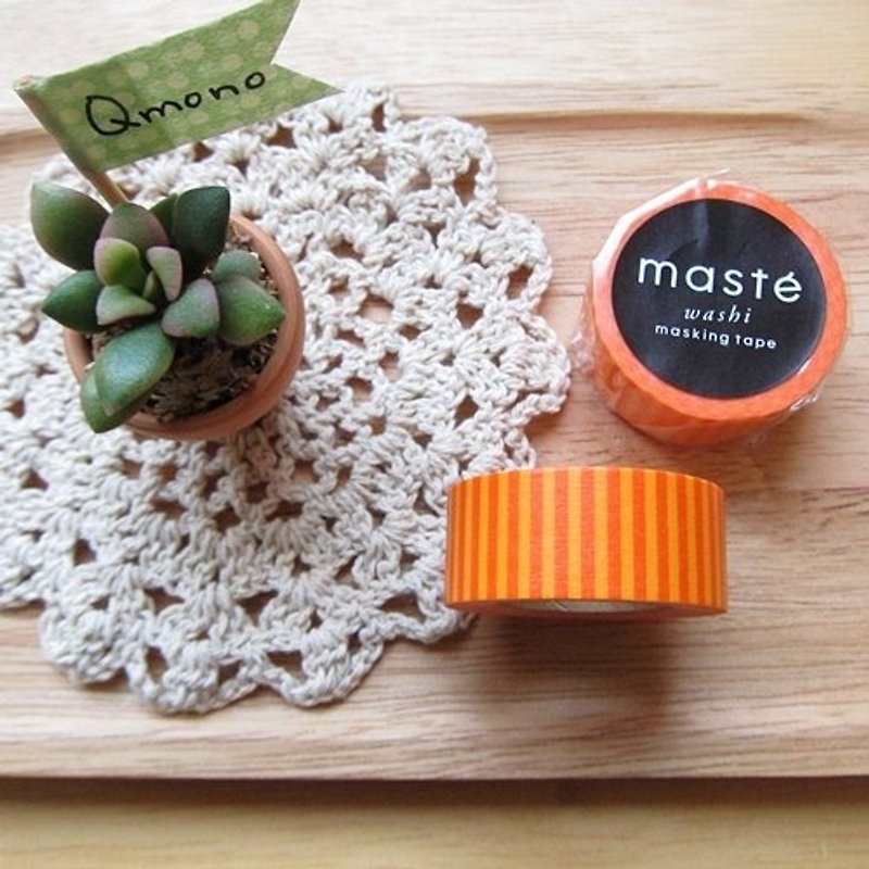 maste Masking Tape and paper tape Basic bright colors [orange stripe (MST-MKT02-OR)] - Washi Tape - Paper Orange