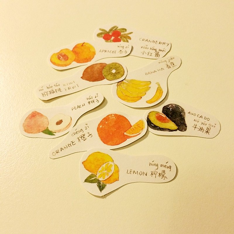 水果圖鑑貼紙﹣Fruits - 貼紙 - 紙 