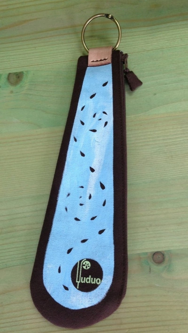 Little Raindrops love traveling ‧ chopsticks bag (brown) also can be used as pencil case - Chopsticks - Other Materials Brown