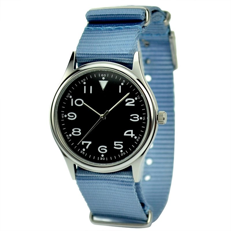 ナイロンストラップ付きカジュアルウオッチ - 腕時計 - 金属 ブルー