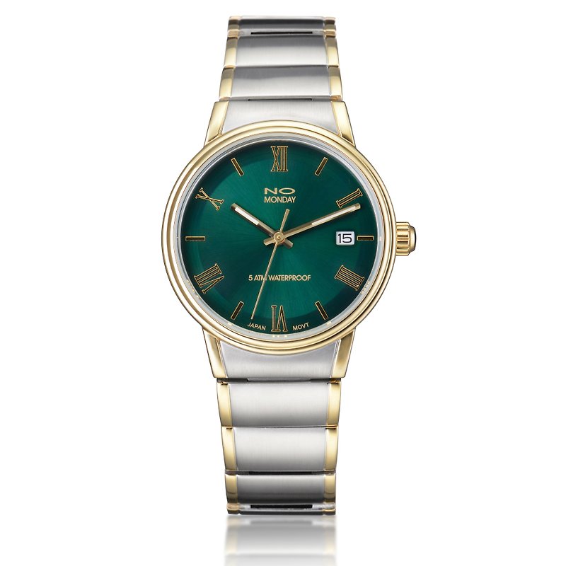 NO Monday Rudolph Collection Designer Table - Gold / Green / 37mm - นาฬิกาผู้หญิง - วัสดุอื่นๆ สีเขียว